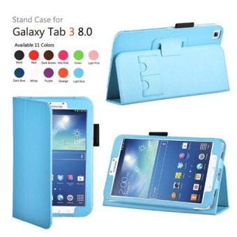 Gambar Flip Stand Case PU Leather Cover with Auto Sleep Wake Function forSamsung Galaxy Tab 3 8.0 inch Tablet T3100   intl