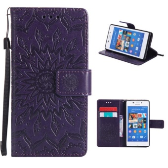 Gambar Folio PU leather Card holder Cover with magnetic closure shellpattern phone case For Sony Xperia M2   Sony Xperia M2 dual   intl