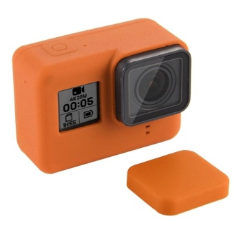 Gambar For GoPro HERO5 Silicone Protective Case With Lens Cover(Orange)  intl