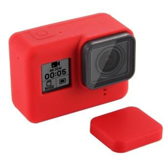Gambar For GoPro HERO5 Silicone Protective Case With Lens Cover(Red)  intl
