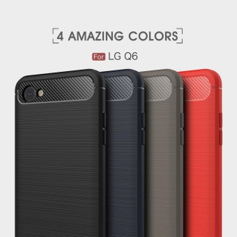 Gambar For LG Q6 Brushed Carbon Armor Phone Case Soft TPU Silicone BackCover   intl