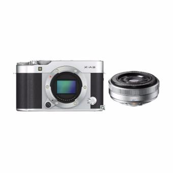 Fujifilm X-A3 Body Only Silver + XF 27mm + SDHC Sandisk 16GB  