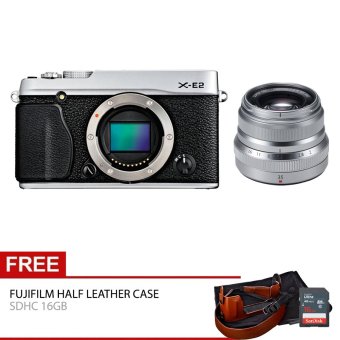 Fujifilm X-E2 KIT XF 35mm f2 WR -16MP - Silver + Gratis SDHC 16GB + Leather Case  