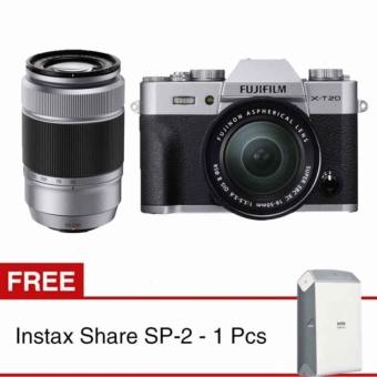 Fujifilm X-T20 kit 16-50mm silver + 50-230mm + Intax Share SP-2  