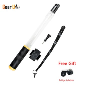 Gambar GearBear 35 to 60CM Waterproof Clear Telescopic Extension PoleFloaty Hand Grip with Remote Conroller Cradle Clamp Selfie Stick inOne For GoPro Hero 5 4 Session 3+ 3 2 1 Camera + Gift BridgeAdapter