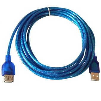 Gambar Global Kabel USB Extender 3 Meter Bisa Untuk Flashdisk, Printer,Modem Transparant Biru