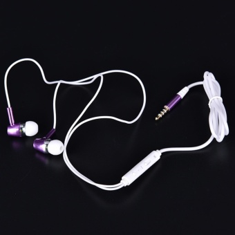 Gambar Glow In The Dark Earphones Luminous Headphones Night Light GlowingHeadset In Ear Stereo Sport Headphone With Mic Purple   intl