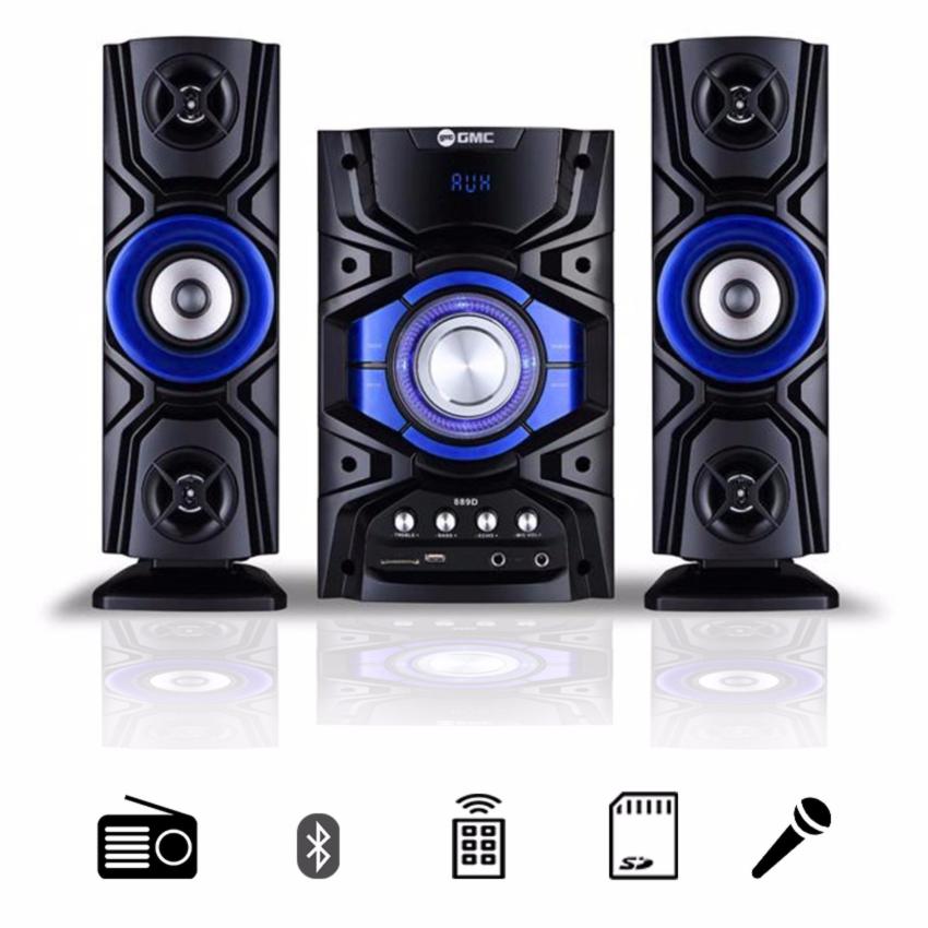 image:                  GMC 889D Audio Multimedia Speaker Bass Booster Bluetooth Karaoke - Biru                              