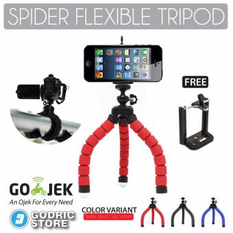 Gambar Godric Spider Mini Flexible Tripod with Holder U for Smartphones  Merah