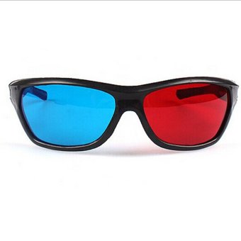 Gambar Gracefulvara 5 Pcs Fashion Black Frame Red Blue 3D TV Glasses for Dimensional Anaglyph Movie Game