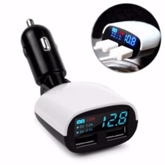 Gambar Grade AA 3.4A 2 Outputs USB Fast Car Charger with Voltmeter Monitor for All Smartphone