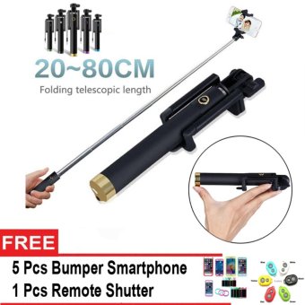 Gambar Gshop Tongsis Monopod Kabel  Selfie Stick 3Generations + RemoteShutter + 5 Pcs Bumper Hp