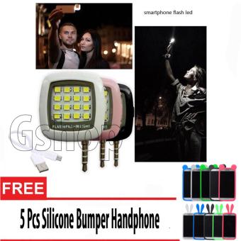 Gambar Gshop Universal Lampu Selfie 16 LED   LED Flash Selfie 16 LED +5Pcs Bumper Handphone