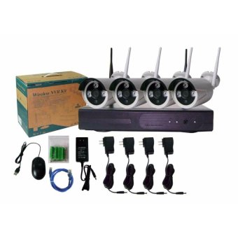 Gambar H.264 960P 4 Channel WIFI Network Camera and NVR Kit (1 hdd)Plugand play IPC + NVR + Power Adapter + Phone APP Remote View + HD  intl