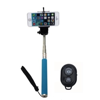 Gambar Handheld Self portrait Monopod+Bluetooth Remote for IOS AndroidPhone   intl