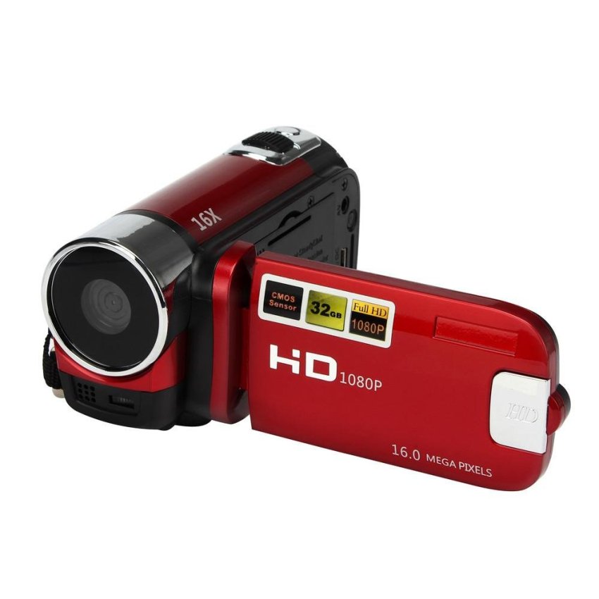 Gambar HD 1080P 16M 16X Digital Zoom Video Camcorder Camera DV Red   intl