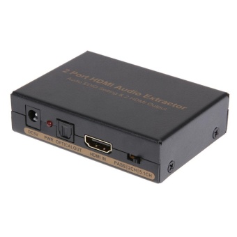 Gambar HDMI 1x2 Splitter Audio Extractor with Audio EDID Setting and 2 HDMI Outputs(Black) US Plug   intl