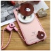 Gambar High Quality Cartoon rotating Makeup mirror Case For Oppo F3Plus(Pink + brown bear + lanyard) intl