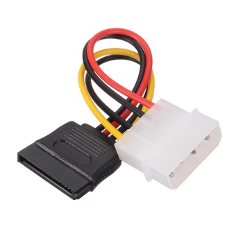 Gambar High Quality SATA 15 Pin Female to Molex IDE 4 Pin Male Power Cable Adapter Cable Dual Hard Drive Power Cable   intl