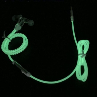 Gambar Hign Quality 3.5mm Light Headphones Earphones Headset Luminouszipper In Ear headphone (Blue)   intl