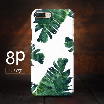 Gambar Hijau daun iphone8plus sastra matte cangkang keras ponsel shell