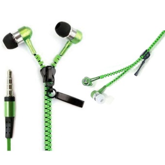 Gambar Honeymore 3.5mm In Ear Zipper Style Tangle Free HandsHeadphones Green   intl