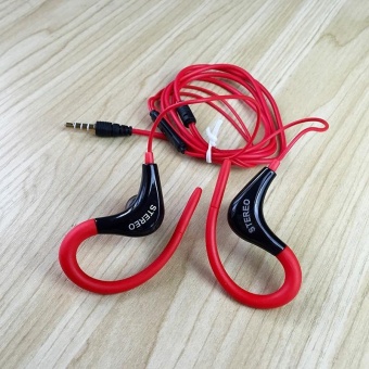 Gambar Hot sports ear hanging headphones full compatibility 3.7 universalmobile phone headset HiFi sports ear earphones RED   intl