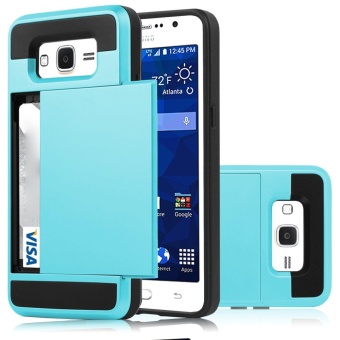 Gambar Hybrid Dual Layer Shockproof Bumper Wallet Case Cover with Card Holder for Samsung Galaxy J2 Prime   intl
