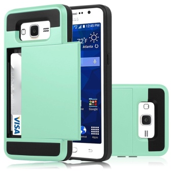 Gambar Hybrid Dual Layer Shockproof Bumper Wallet Case Cover with CardHolder for Samsung Galaxy J2 Prime   intl