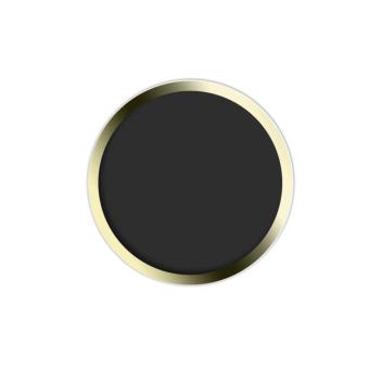 Icantiq iPhone Home Button Full Black Alumunium Ring Gold Sticker Touch ID Button For All Apple iPhone - Black/Hitam  