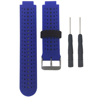 Silikon lembut pengganti gelang jam band pergelangan tangan gelang dengan tali pengikat logam gesper untuk Garmin