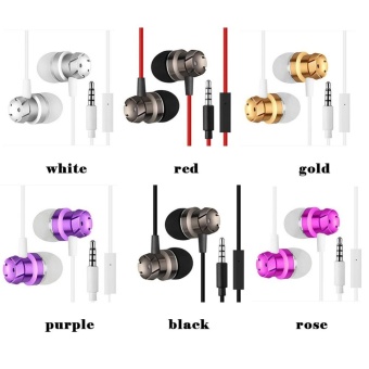 Gambar In Ear Supper Bass Metal Earbuds Earphone Headphone Microphone3.5mm   intl