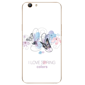 Gambar Indah oppof1s f1 a57 a59s segar seni rose bunga pu gongying telepon shell soft cover