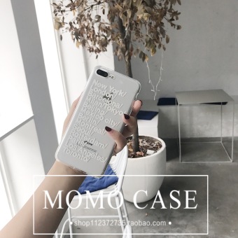 Gambar Ins iphone7 6splus putih huruf ayat yang sama ponsel shell