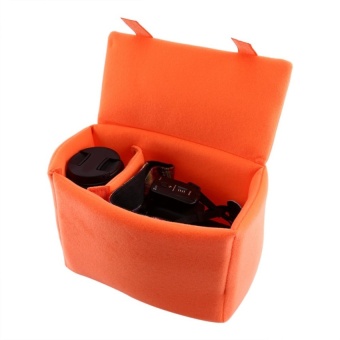 Gambar Insert Padded Camera Insert Bag DSLR Camera Inner PartitionProtectCase Bag (orange)   intl