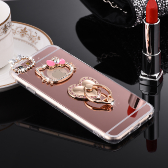 Gambar Iphone5 7plus berlian imitasi apel gesper cincin shell telepon silikon set