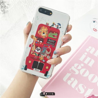 Gambar Iphone6 iphone7plus jepang dan korea selatan transparan zoo asli soft shell