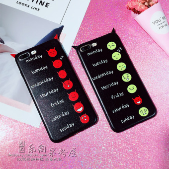 Gambar Iphone6p 7plus lucu wajah tersenyum minggu setan tanduk