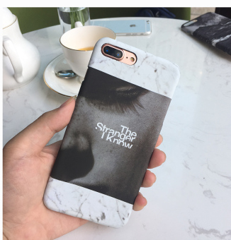 Gambar Iphone6splus sederhana hitam Potret marmer pola handphone shell