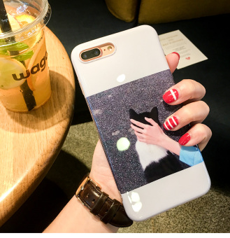 Gambar Iphone7 7Plus cermin kucing Apple telepon shell porselen