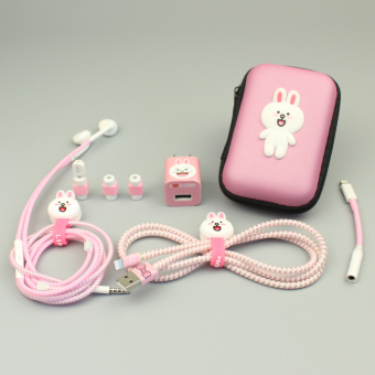 Gambar Iphone7 7plus kepribadian apel headphone pelindung musim semi kawat kabel data