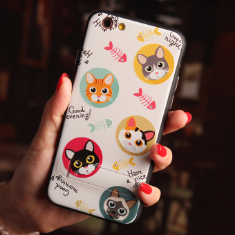 Gambar Iphone8 7Plus kucing kepala IPHONE Holder shell