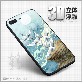 Gambar Iphone8plus 3D Silikon Retro Seni Lukisan Cat Shell Casing HP