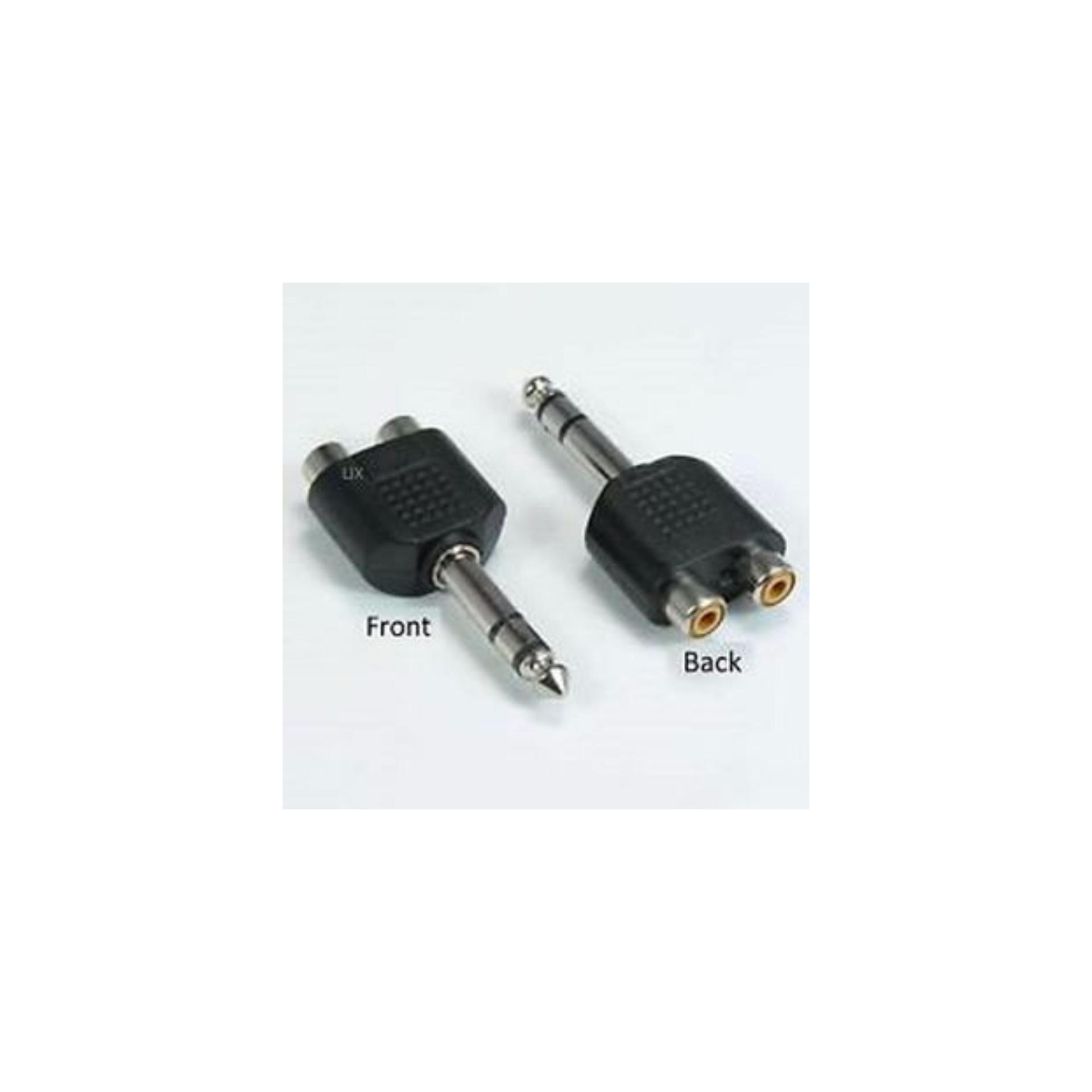 Jack Audio Besar 6.3mm to 2 RCA Splitter Spliter - CON-AV635M2RCAF