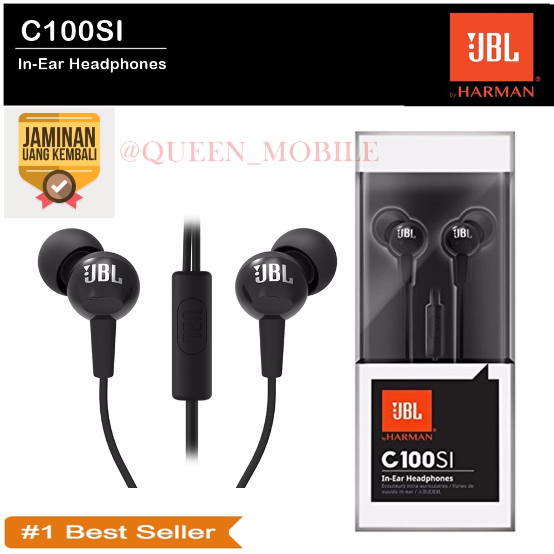 JBL C100SI In-Ear Headphones with Mic - Compatible with Android & iOS - Putih