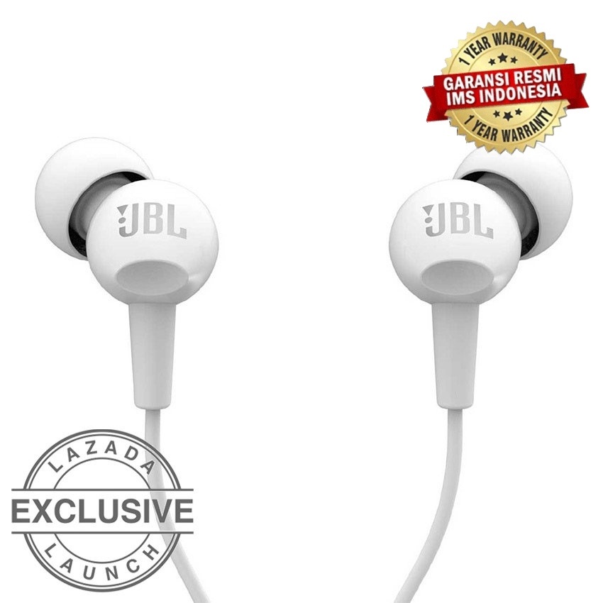 JBL C100SI In-Ear Headphones with Mic - Compatible with\nAndroid & iOS - Putih