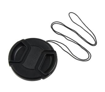 Gambar jiechuan Black Universal 67mm Lens Cover Snap on Lens Cap WithCable for SLR Cameras