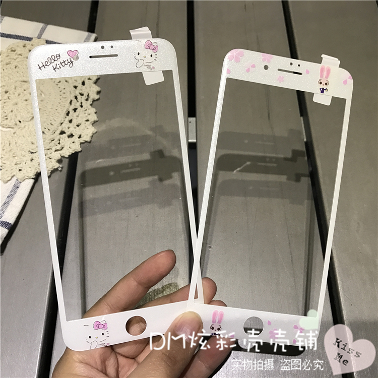 Judy iphone7plus/iphone7/6plus kartun kelinci layar penuh pelindung layar baja