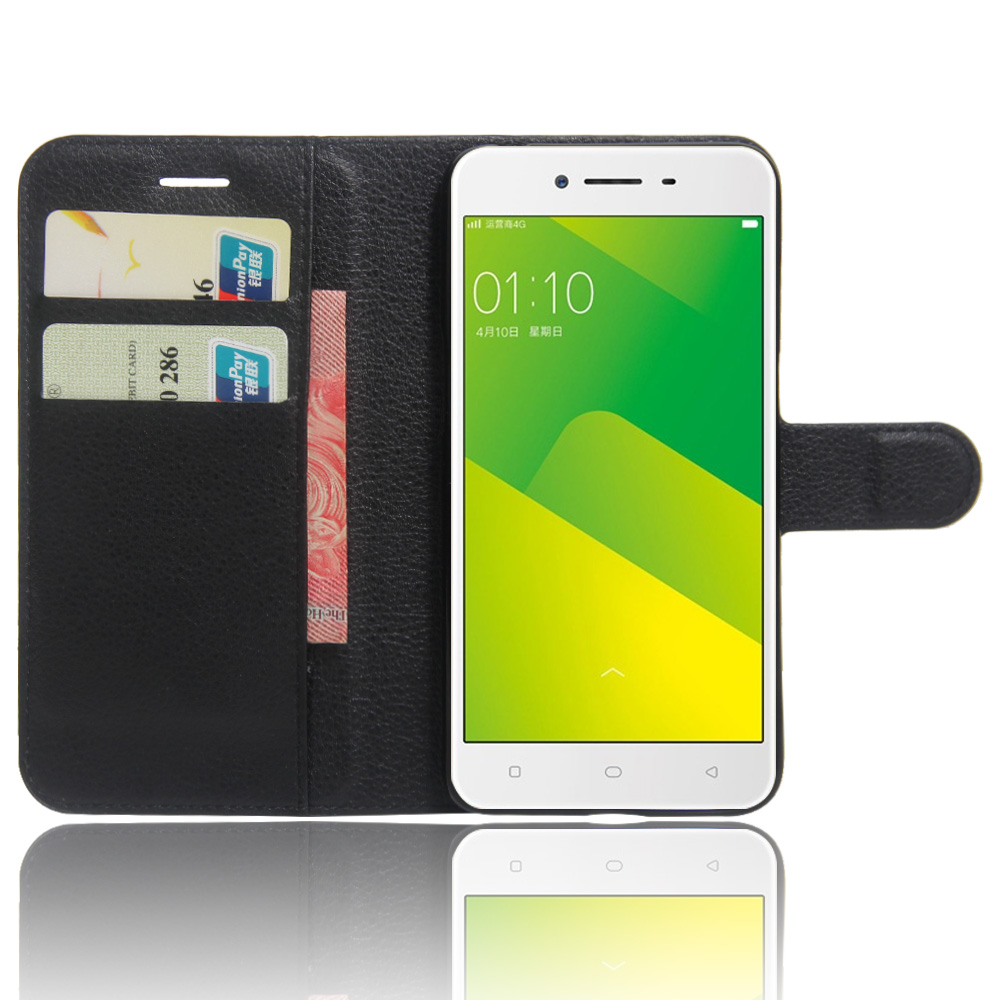 ... Kasus Penutup PU Kulit Dompet Untuk OPPO A37 Hitam