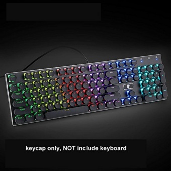 Gambar Keycap 104 Double Shot Injection Backlit Keycaps Retro Typewriter Style for all Mechanical Keyboards , Retro Round Keycap Russian Stickers   intl